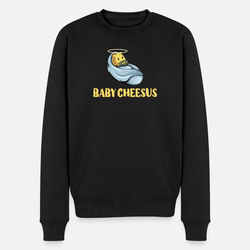 Jesus Christus Käse Kirche Christentum Religion - Männer Premium Bio Pullover - Schwarz