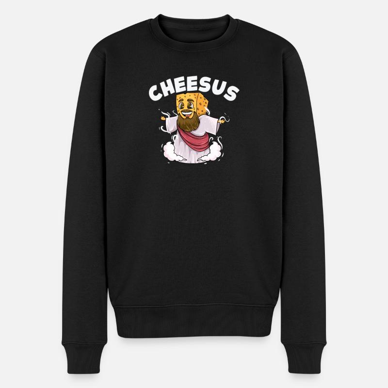 Jésus-Christ Fromage Église Christianisme Religion - Pull Premium bio Homme - noir