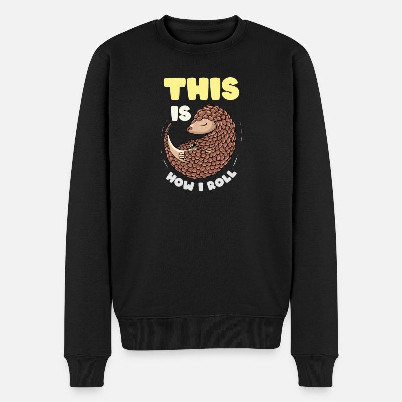 Schuppentier Pangolin Schuppen bedrohtes Tier - Männer Premium Bio Pullover - Schwarz