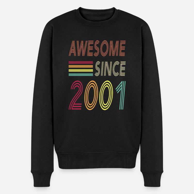 Awesome since 2001 - Männer Premium Bio Pullover - Schwarz