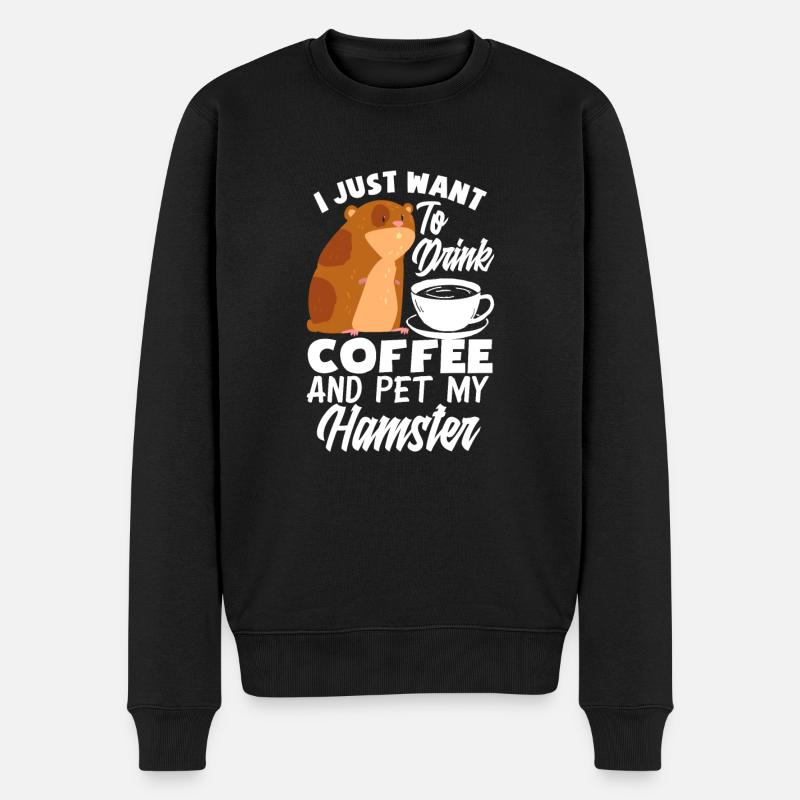 Lustiges Hamster Geschenk - Männer Premium Bio Pullover - Schwarz