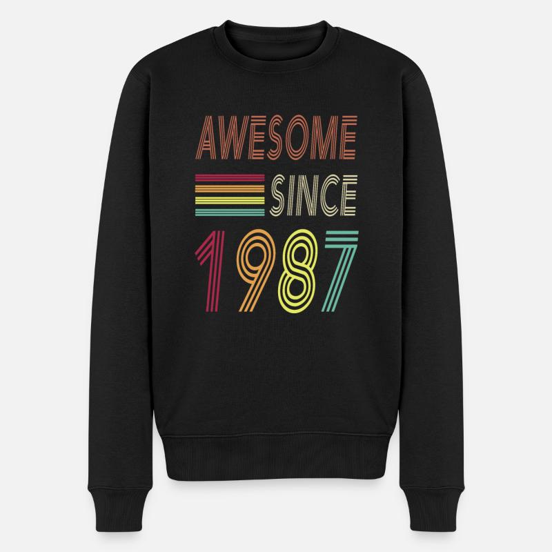 Awesome since 1987 - Männer Premium Bio Pullover - Schwarz