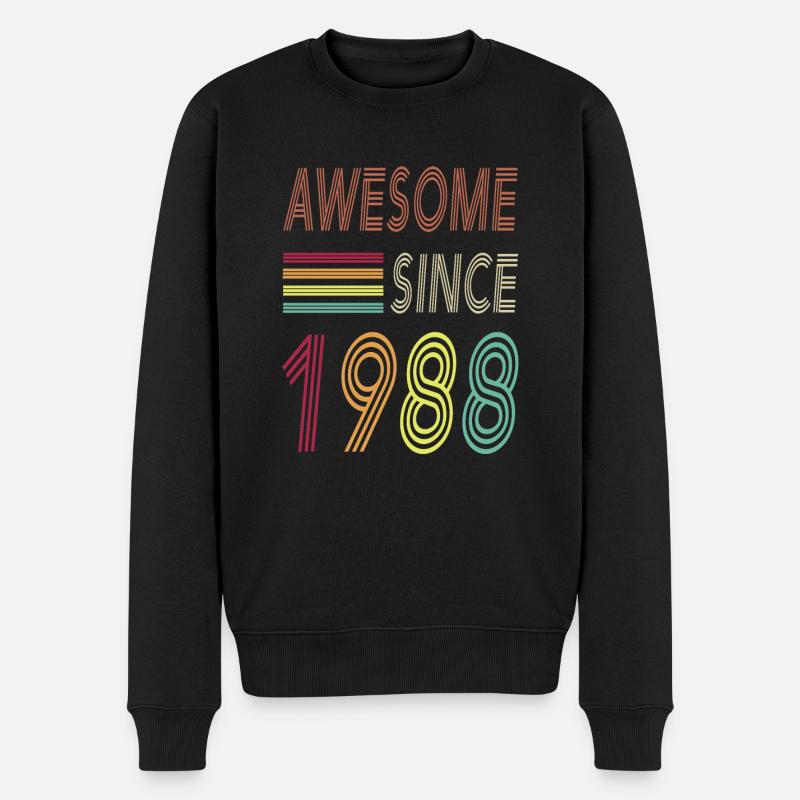 Awesome since 1988 - Männer Premium Bio Pullover - Schwarz