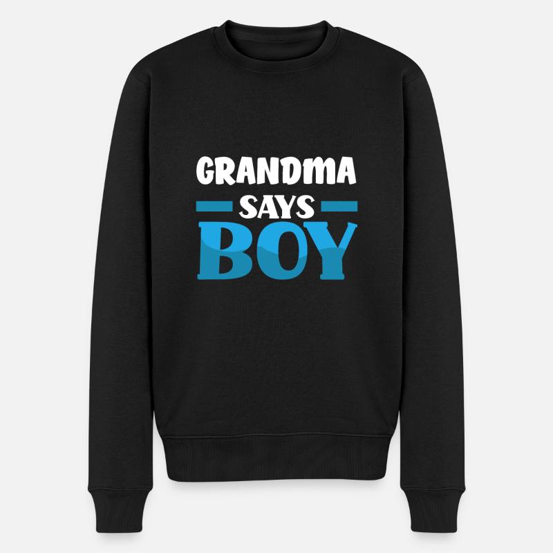 Team Boy Team Junge Oma Gender Reveal Party - Männer Premium Bio Pullover - Schwarz