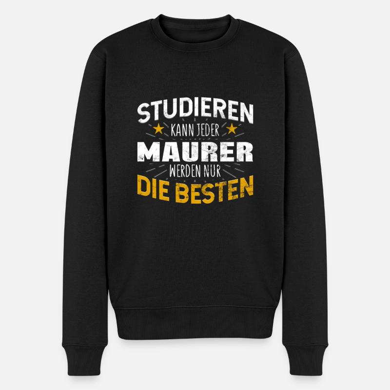 Maurer - Männer Premium Bio Pullover - Schwarz
