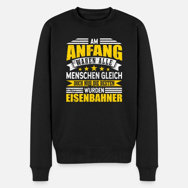 Eisenbahner - Männer Premium Bio Pullover - Schwarz