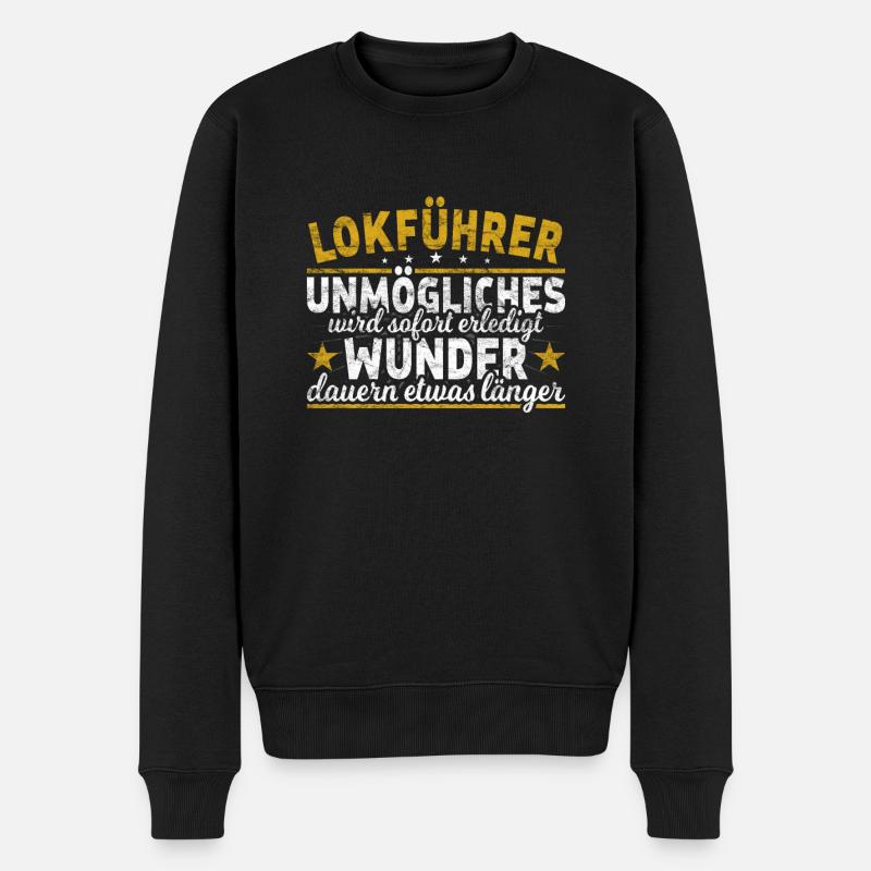 Lokführer - Männer Premium Bio Pullover - Schwarz