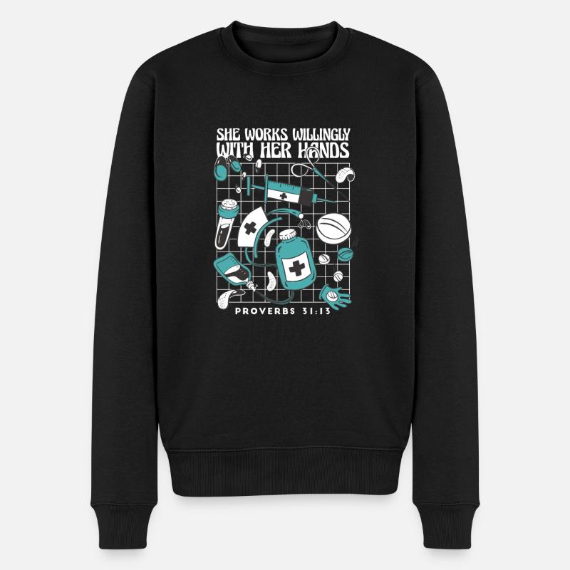 Infirmière Infirmière Infirmière Clinique Paramédicale - Pull Premium bio Homme - noir
