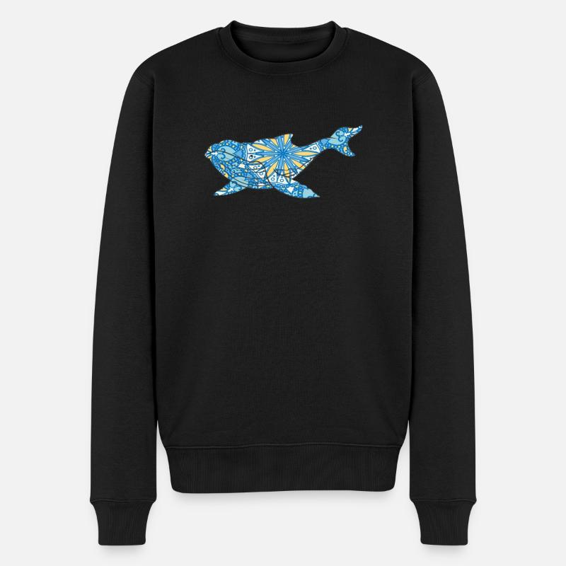 Mandala Whale Geometric Pattern Art - Pull Premium bio Homme - noir