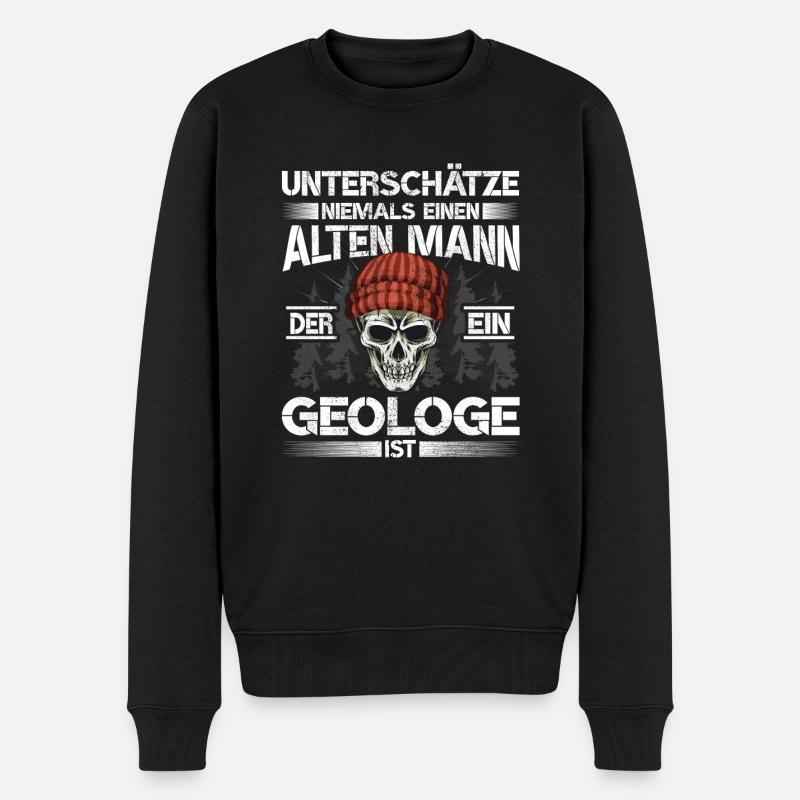 Geologe Alter mann Geologie - Männer Premium Bio Pullover - Schwarz