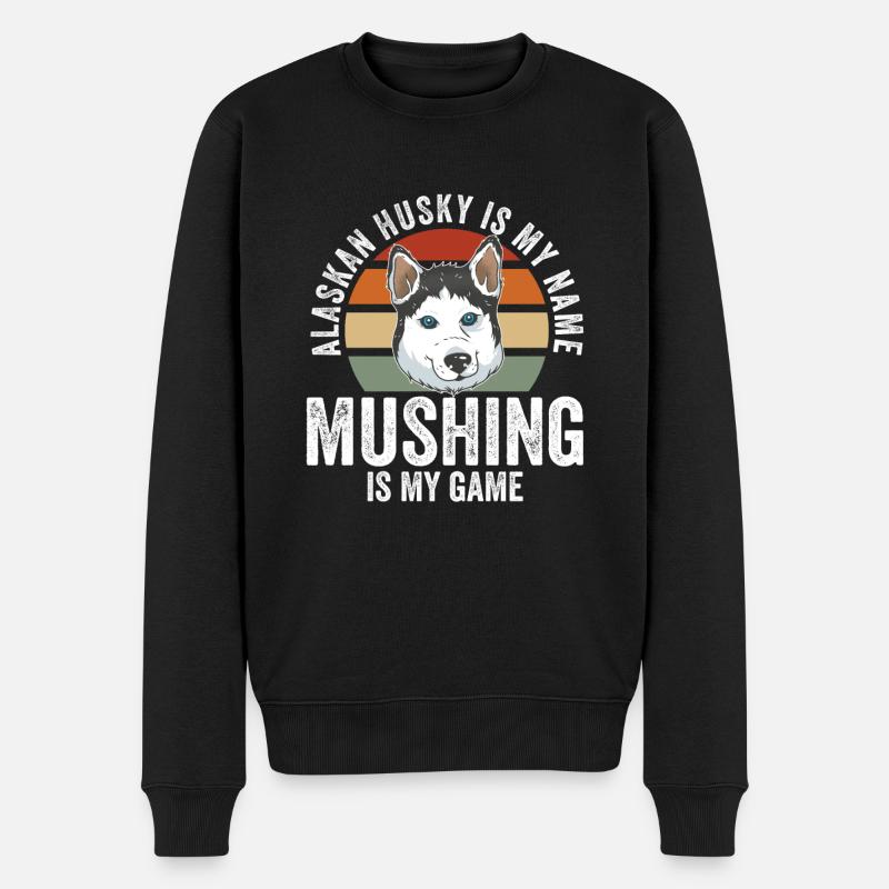 Traîneau à chiens | Mushing - Pull Premium bio Homme - noir