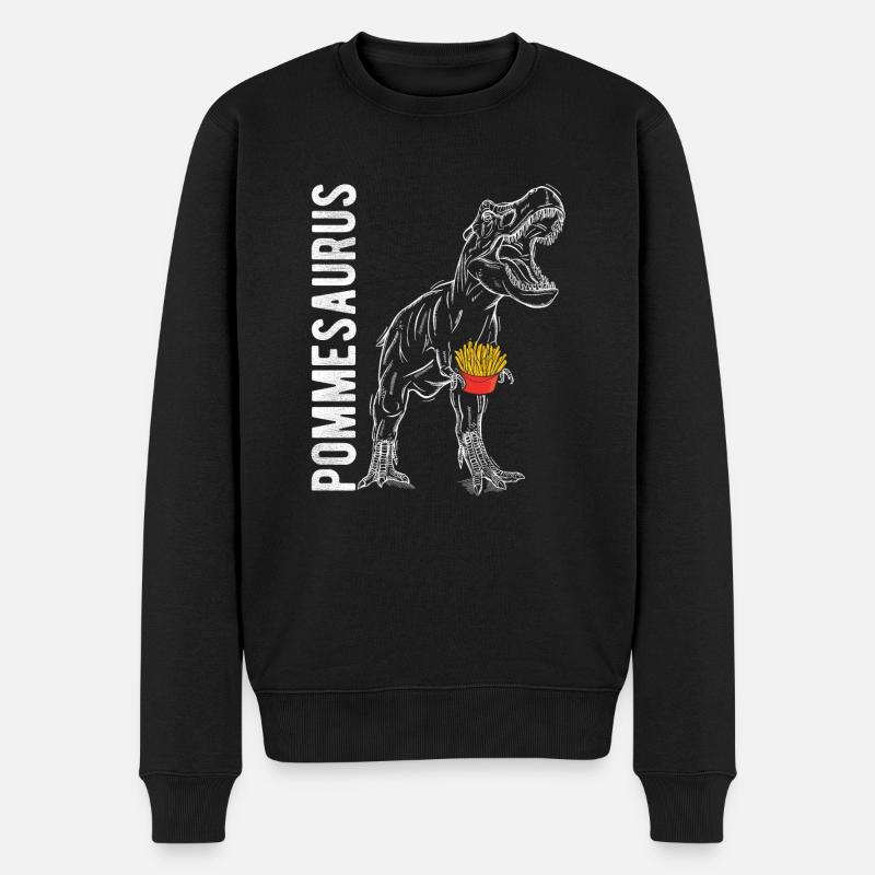 Pommes Frites Pommes Liebhaber Pommes Fritten Spru - Männer Premium Bio Pullover - Schwarz