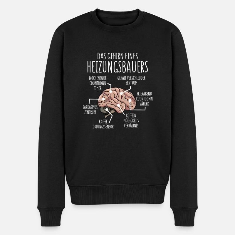 Heizungsbauer Anatomie Gehirn Klempner - Männer Premium Bio Pullover - Schwarz