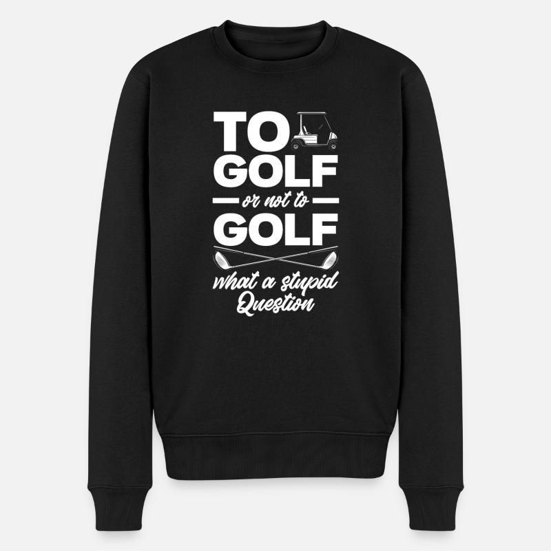 Lustiges Golfen Golf Golfer Geschenk - Männer Premium Bio Pullover - Schwarz