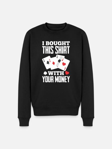 Poker Player Poker Player Poker Gave - Økologisk premium-sweatshirt til mænd - sort