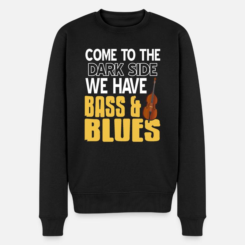 Come To The Dark Side We Have Bass & Blues Funny - Männer Premium Bio Pullover - Schwarz