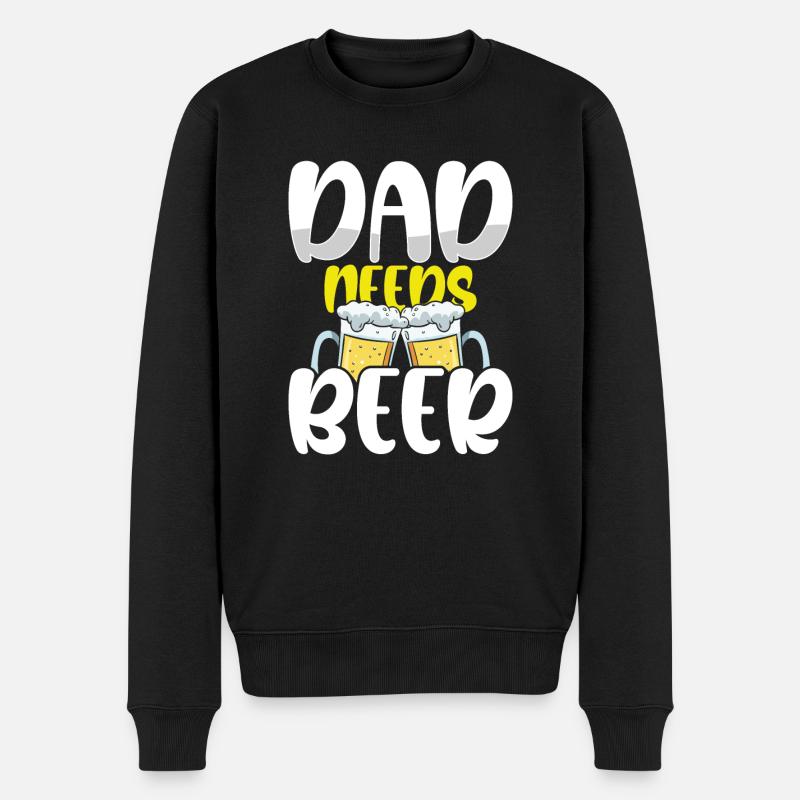 Dad needs beer - Men's Premium Organic Jumper - black
