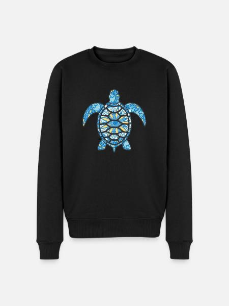 Mandala Turtle Geometry - Men's Premium Organic Jumper - black