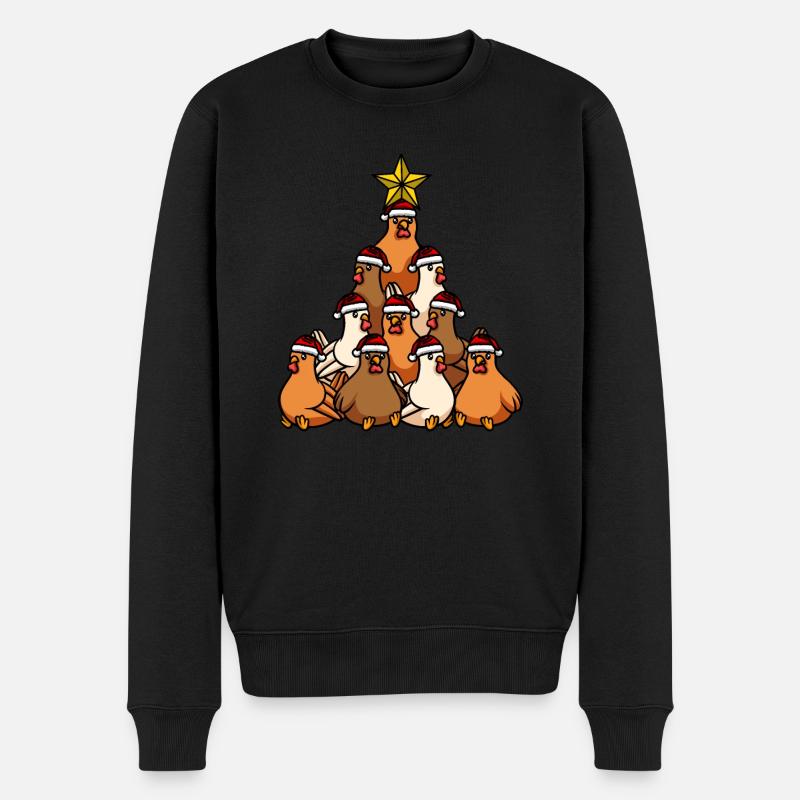 Arbre de Noël des poulets - Pull Premium bio Homme - noir