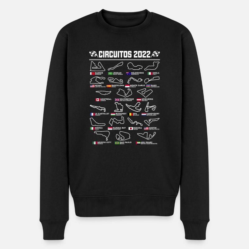 Spanische Formel-Eins-Rennstrecken - Männer Premium Bio Pullover - Schwarz