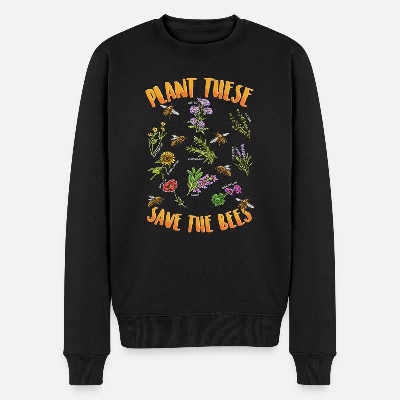 Plantez ceci sauve les abeilles - Pull Premium bio Homme - noir
