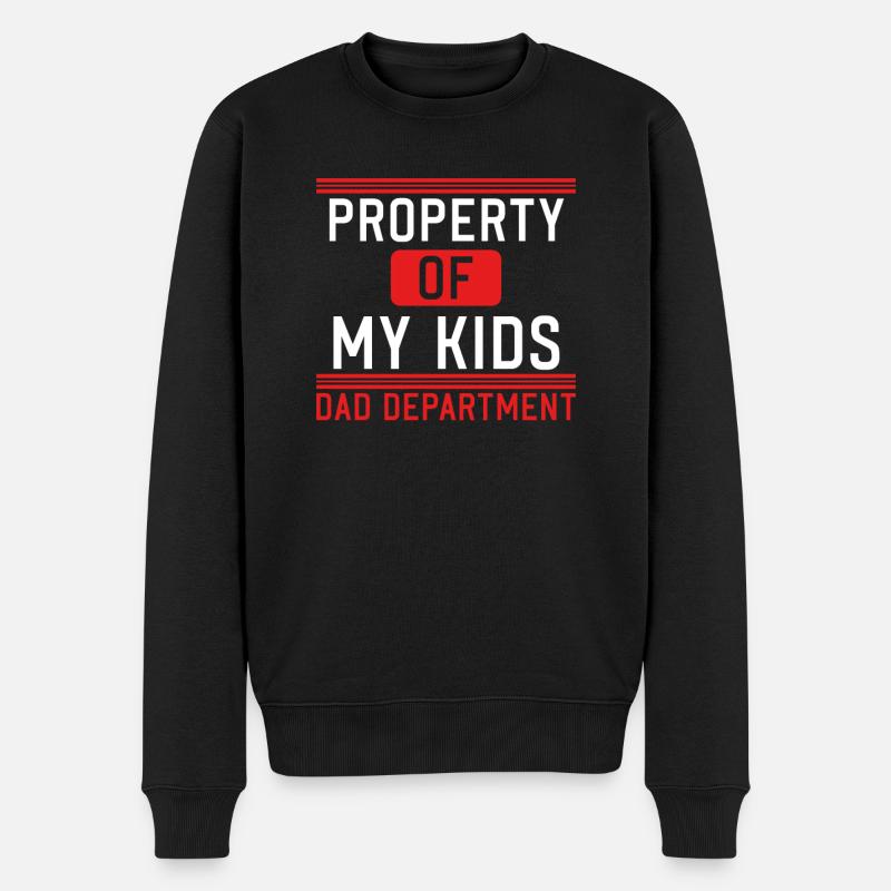 Eigentum Meiner Kinder - Männer Premium Bio Pullover - Schwarz
