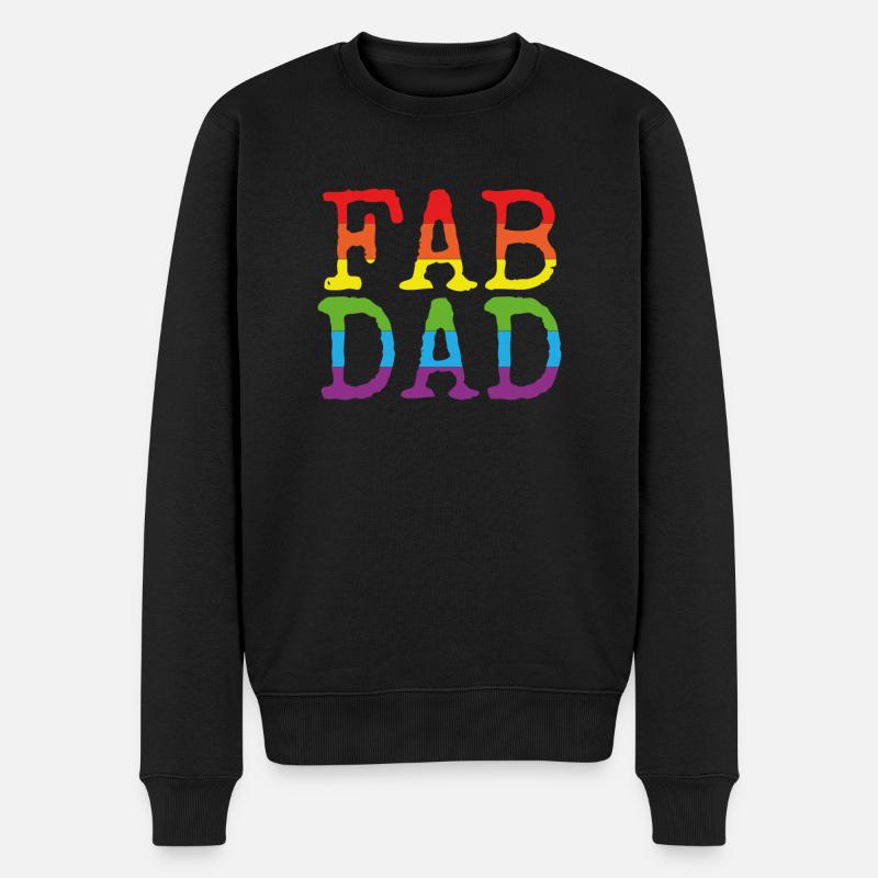 Bunter Fabelhafter Vater - Männer Premium Bio Pullover - Schwarz