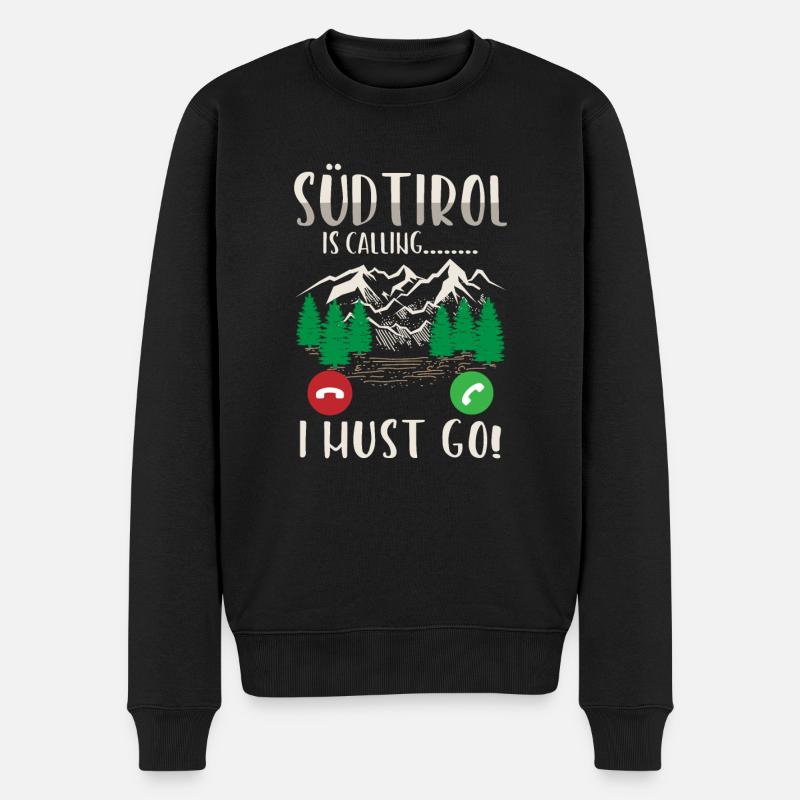 Südtirol ruft ich muss Südtiroler Italien - Männer Premium Bio Pullover - Schwarz