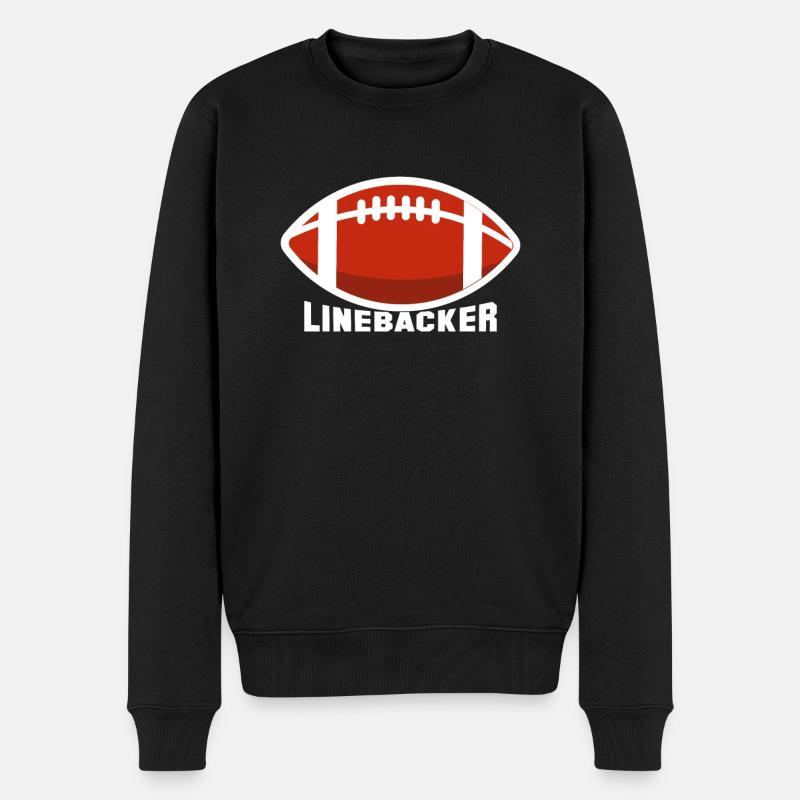 Linebacker Shirt Geschenk Football Lineman - Männer Premium Bio Pullover - Schwarz