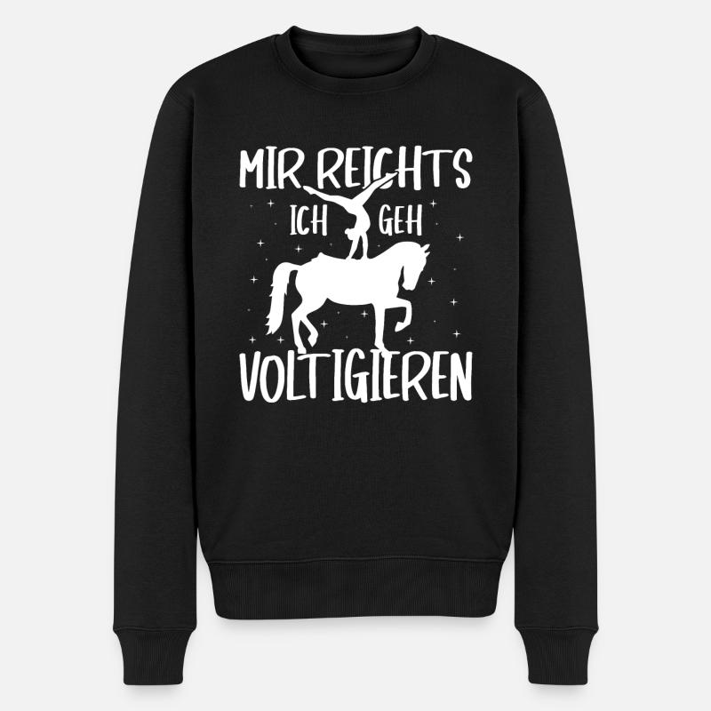 Voltigieren Volti Voltigier Pferde Pferdemädchen - Männer Premium Bio Pullover - Schwarz