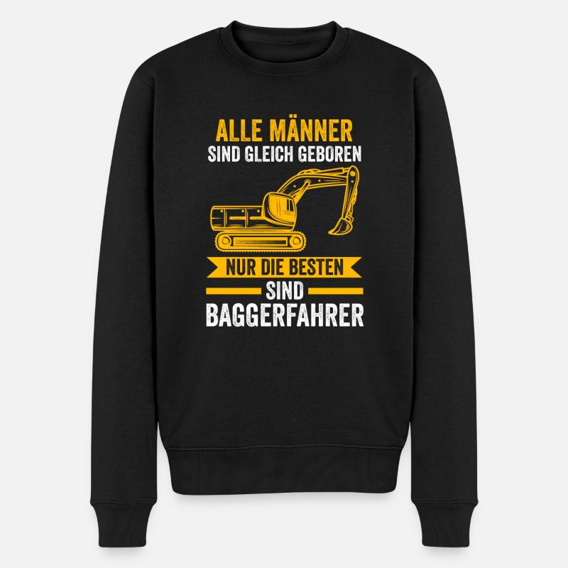 Baggerfahrer Job Baggerführer Geschenk - Männer Premium Bio Pullover - Schwarz