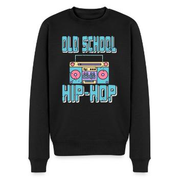 Old School Hip Hop Awesome Retro Vintage Designs - Männer Premium Bio Pullover - Schwarz - Vorne - Nico (187cm)