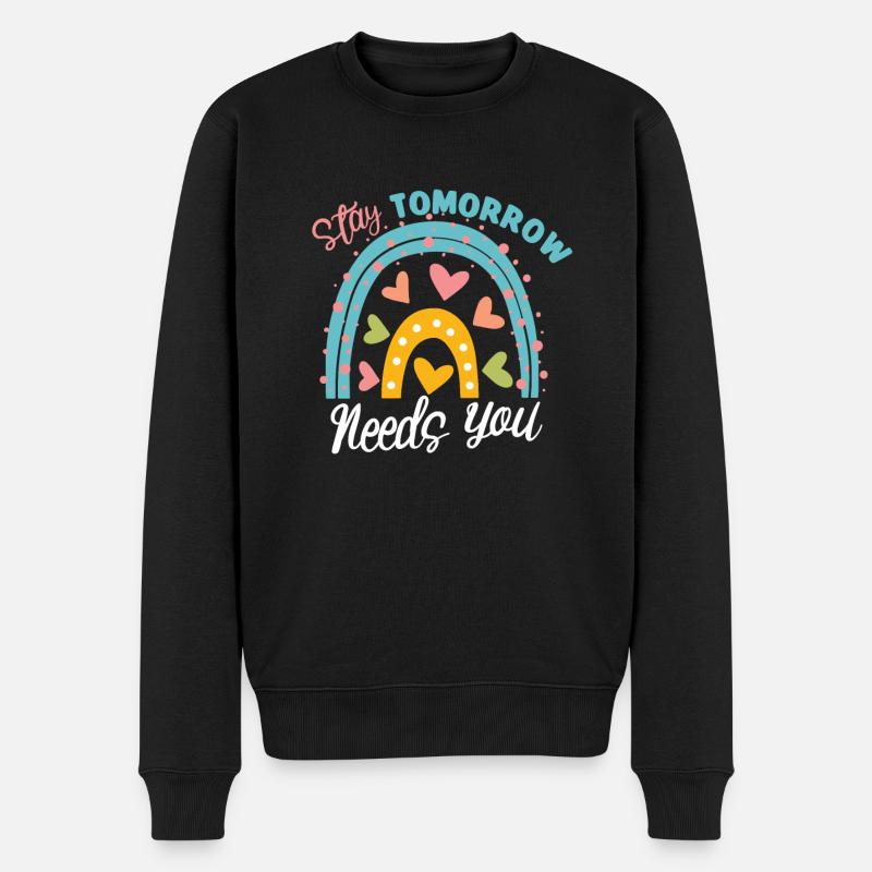 Mental Health Awareness Depression Suicide Prevent - Männer Premium Bio Pullover - Schwarz