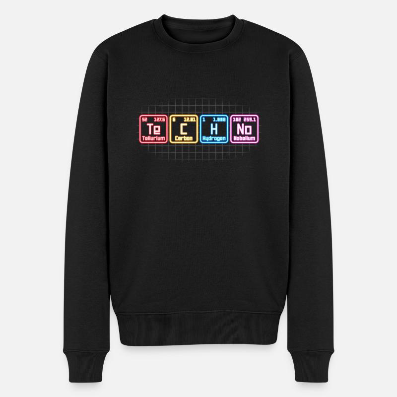 Elektronische Musik Techno Periodensystem DJ - Männer Premium Bio Pullover - Schwarz