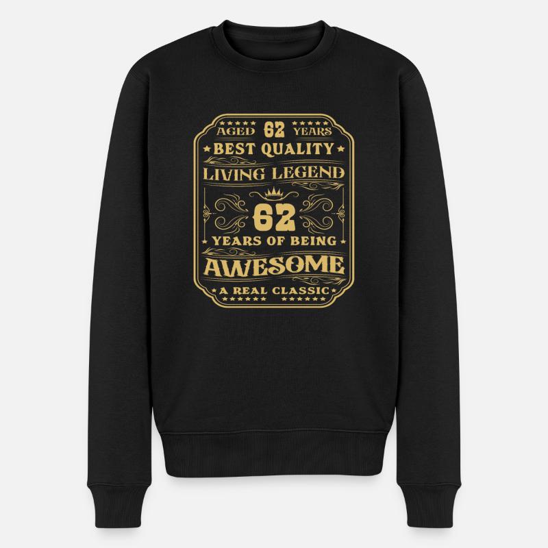 62 Geburtstag 62 Jahre Mann 62 jahre legende 62 - Männer Premium Bio Pullover - Schwarz