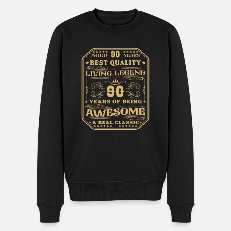 90 Geburtstag 90 Jahre Mann 90 jahre legende 90 - Männer Premium Bio Pullover - Schwarz