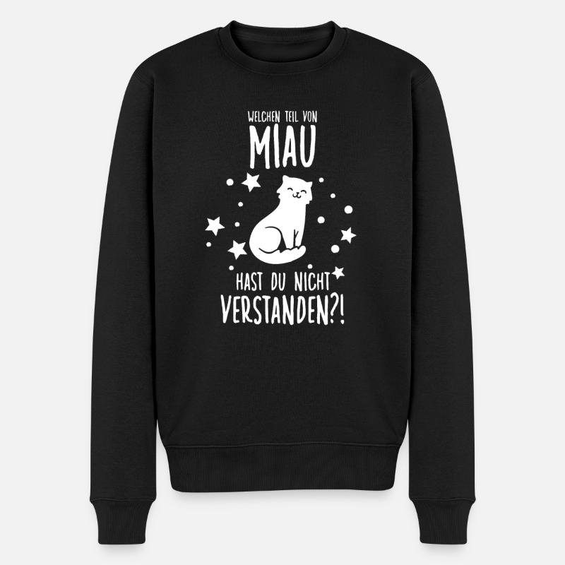 Katzenhalter Katzen Zubehör Lustiges Katzen - Männer Premium Bio Pullover - Schwarz