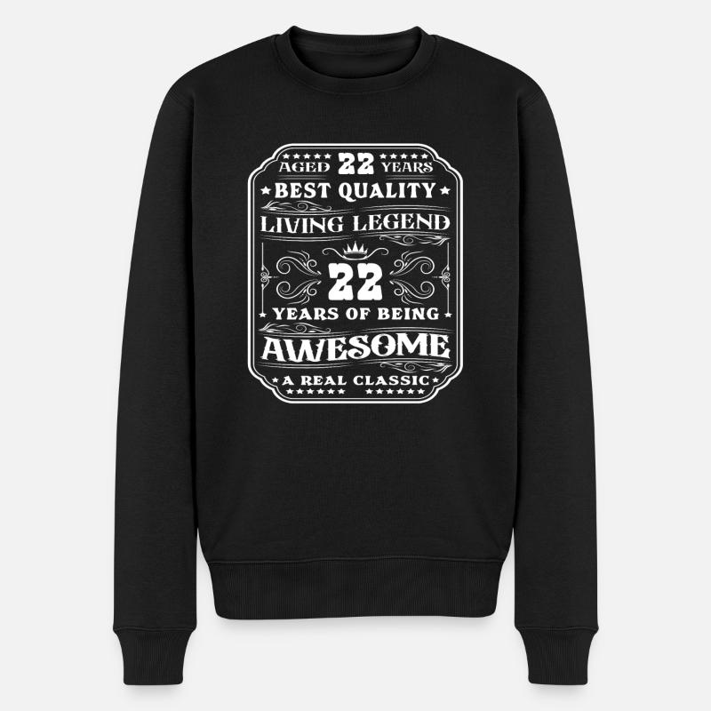 22 Geburtstag 22 Jahre Mann 22 jahre legende 22 - Männer Premium Bio Pullover - Schwarz
