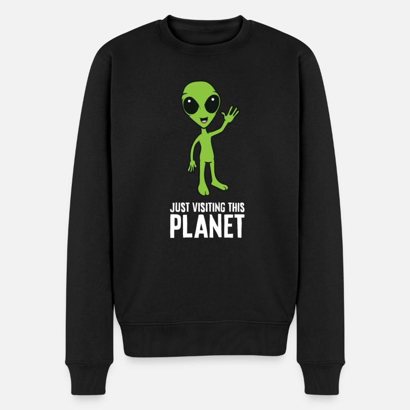 Ovni extraterrestre visite cette planète - Pull Premium bio Homme - noir