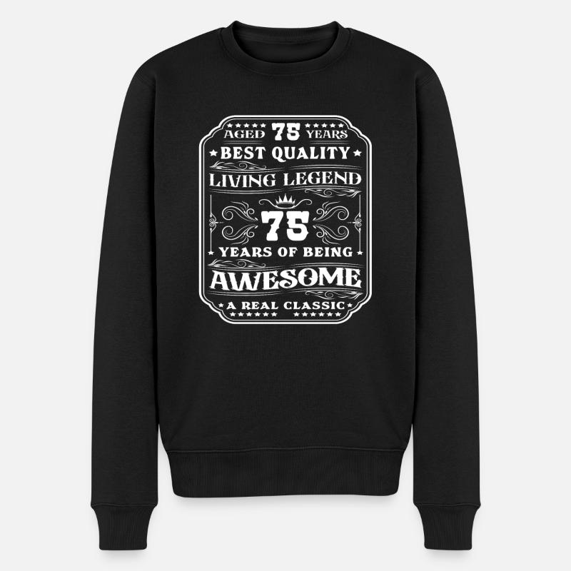75 Geburtstag 75 Jahre Mann 75 jahre legende 75 - Männer Premium Bio Pullover - Schwarz