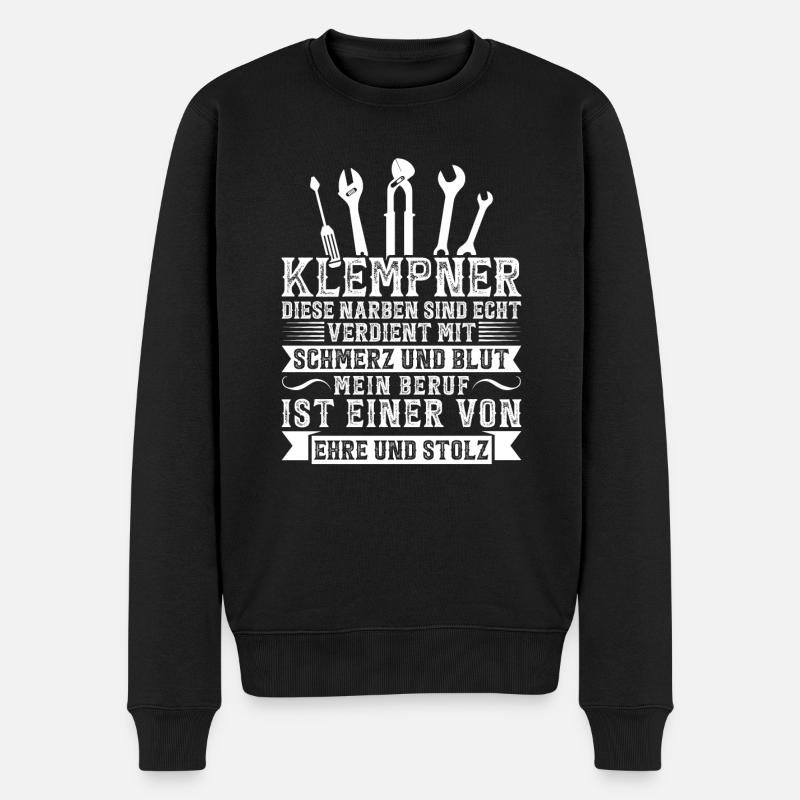Klempner Beruf Anlagemechaniker Geschenk - Männer Premium Bio Pullover - Schwarz