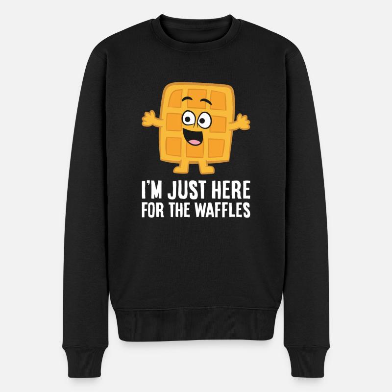Je ne suis là que pour les gaufres - Pull Premium bio Homme - noir