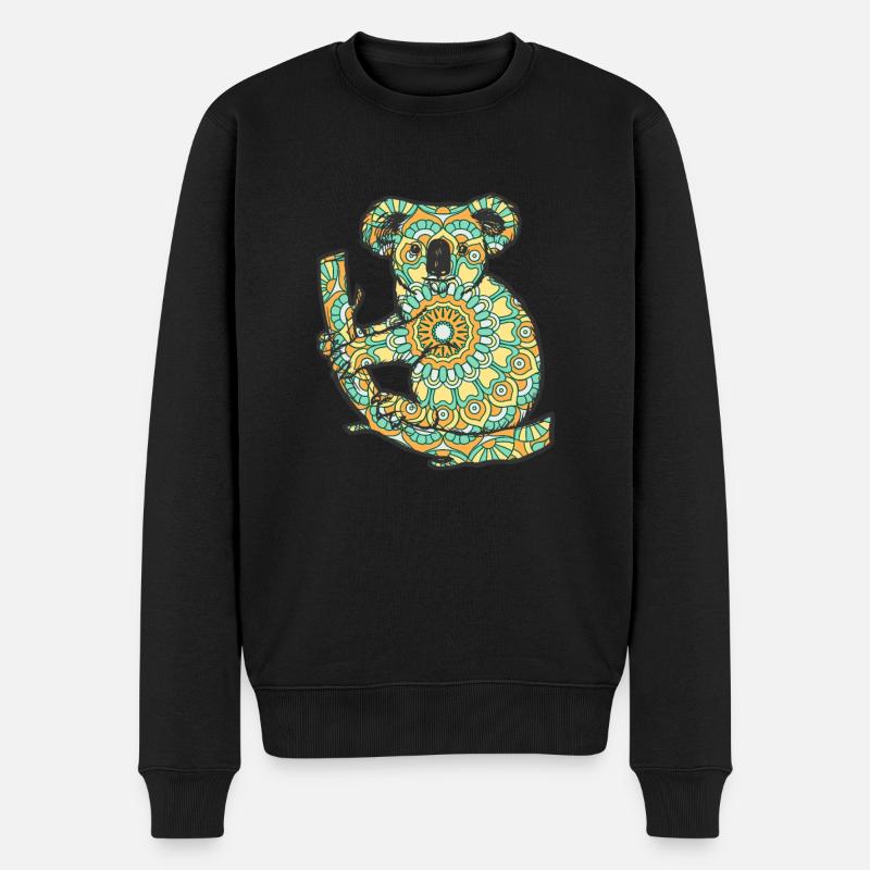 Mandala Koala Geometry Pattern - Men's Premium Organic Jumper - black