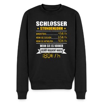 Schlosser Stundenlohn Schweißer - Männer Premium Bio Pullover - Schwarz - Vorne - Nico (187cm)