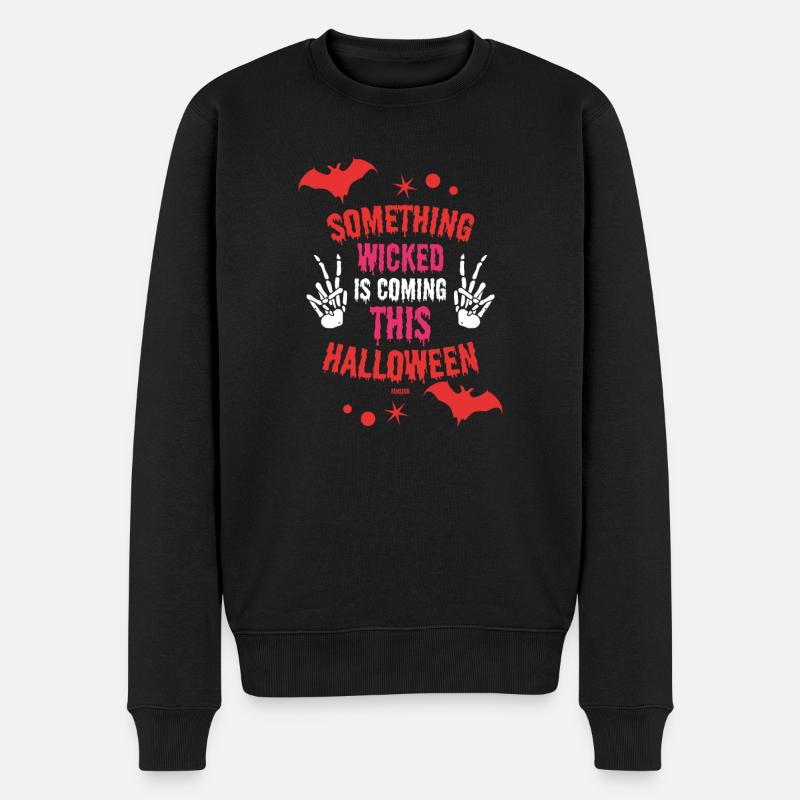 Monstre chauve-souris d’Halloween - Pull Premium bio Homme - noir