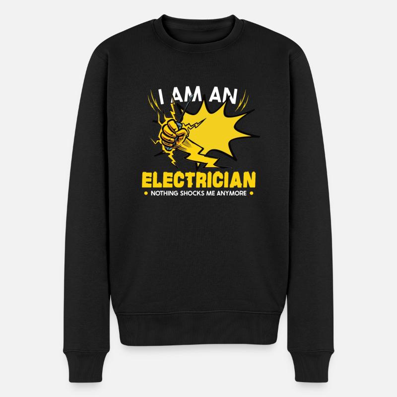 Electrician Electrical Engineer Lineman Electrical - Männer Premium Bio Pullover - Schwarz