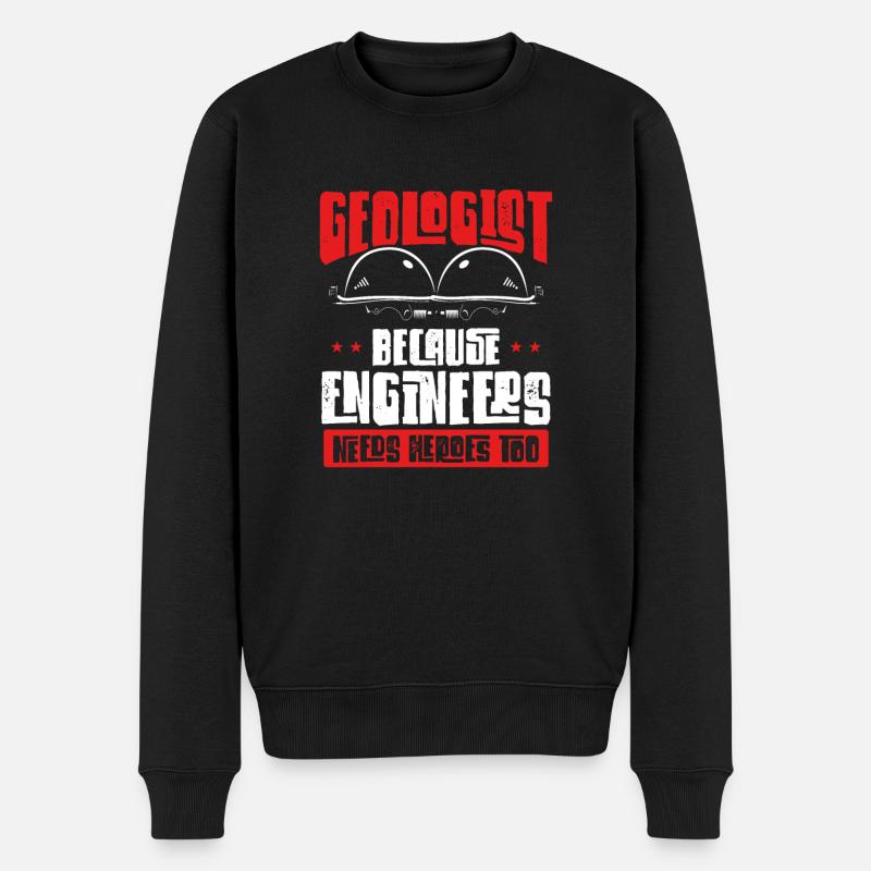 Geologe der Held - Männer Premium Bio Pullover - Schwarz