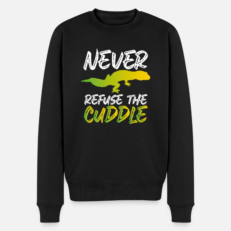 Never refuse to cuddle - Men's Premium Organic Jumper - black