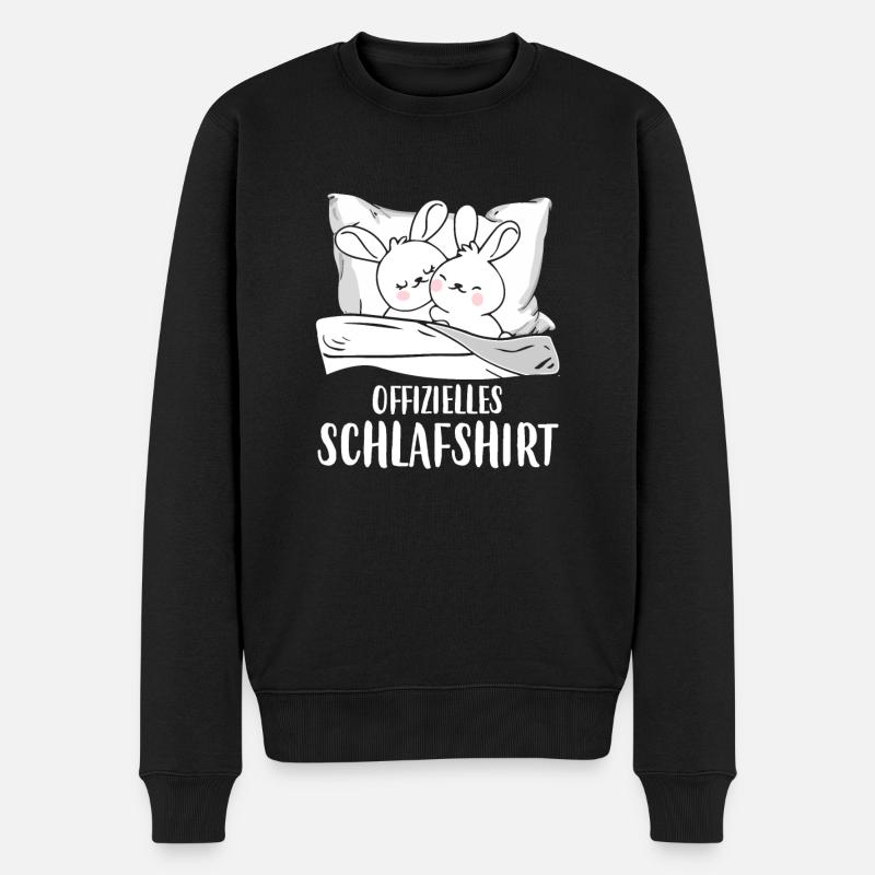 Offizielles Schlafshirt Hasen Schlafanzug Hase - Männer Premium Bio Pullover - Schwarz