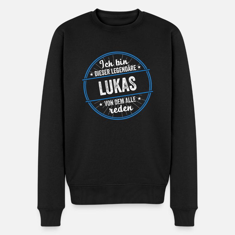 Ich bin dieser legendärer Lukas Name - Männer Premium Bio Pullover - Schwarz